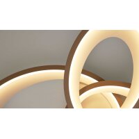 Interliving Leuchten Serie 9353 - Deckenlampe warmgraues & kaffeefarbenes Metall - ca. 69 x 60 cm