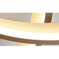 Interliving Leuchten Serie 9353 - Deckenlampe warmgraues & kaffeefarbenes Metall - ca. 69 x 60 cm