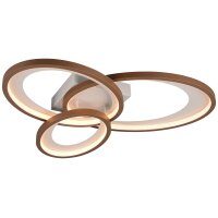 Interliving Leuchten Serie 9353 - Deckenlampe warmgraues & kaffeefarbenes Metall - ca. 69 x 60 cm