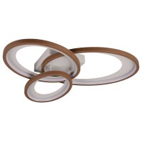 Interliving Leuchten Serie 9353 - Deckenlampe warmgraues & kaffeefarbenes Metall - ca. 69 x 60 cm