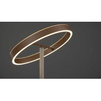 Interliving Leuchten Serie 9352 - Stehlampe mit Leselicht warmgraues & kaffeefarbenes Metall - Höhe ca. 180 cm
