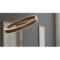 Interliving Leuchten Serie 9352 - Stehlampe mit Leselicht warmgraues & kaffeefarbenes Metall - Höhe ca. 180 cm