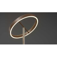 Interliving Leuchten Serie 9352 - Stehlampe mit Leselicht warmgraues & kaffeefarbenes Metall - Höhe ca. 180 cm