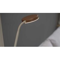 Interliving Leuchten Serie 9352 - Stehlampe mit Leselicht warmgraues & kaffeefarbenes Metall - Höhe ca. 180 cm