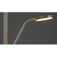 Interliving Leuchten Serie 9352 - Stehlampe mit Leselicht warmgraues & kaffeefarbenes Metall - Höhe ca. 180 cm