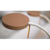 Interliving Leuchten Serie 9352 - Stehlampe mit zwei Flexarmen warmgraues & kaffeefarbenes Metall - Höhe ca. 160 cm