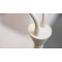 Interliving Leuchten Serie 9352 - Stehlampe mit zwei Flexarmen warmgraues & kaffeefarbenes Metall - Höhe ca. 160 cm
