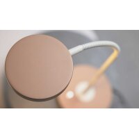 Interliving Leuchten Serie 9352 - Tischlampe, auch als Schreibtischleuchte warmgraues & kaffeefarbenes Metall - Höhe ca. 57 cm