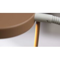 Interliving Leuchten Serie 9352 - Tischlampe, auch als Schreibtischleuchte warmgraues & kaffeefarbenes Metall - Höhe ca. 57 cm