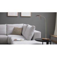 Interliving Leuchten Serie 9352 - Tischlampe, auch als Schreibtischleuchte warmgraues & kaffeefarbenes Metall - Höhe ca. 57 cm