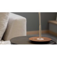Interliving Leuchten Serie 9352 - Tischlampe, auch als Schreibtischleuchte warmgraues & kaffeefarbenes Metall - Höhe ca. 57 cm