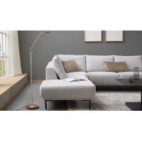 Interliving Leuchten Serie 9352 - Stehlampe mit Flexarm warmgraues & kaffeefarbenes Metall - Höhe ca. 145 cm