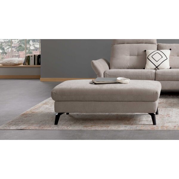 Interliving Sofa Serie 4400 - XXL-Hocker platingrauer Bezug DWN 49 - ca. 128 x 67 cm