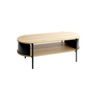 Couchtisch Eiche natur & schwarzes Metallgestell -...