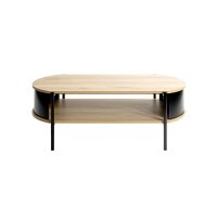 Couchtisch Eiche natur & schwarzes Metallgestell -...