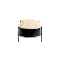 Couchtisch Eiche natur & schwarzes Metallgestell - Breite ca. 100 cm