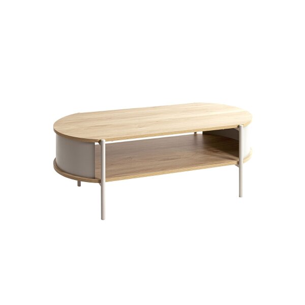 Couchtisch Eiche natur & graues Metallgestell - Breite ca. 100 cm