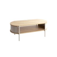 Couchtisch Eiche natur & graues Metallgestell -...