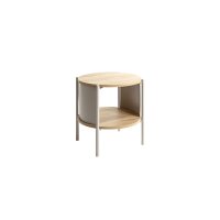Beistelltisch Eiche natur & graues Metallgestell -...