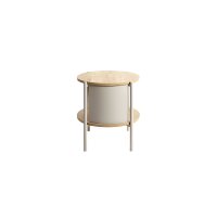 Beistelltisch Eiche natur & graues Metallgestell -...