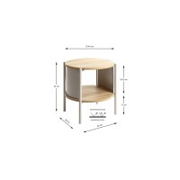 Beistelltisch Eiche natur & graues Metallgestell - ca. 44 x 44 cm