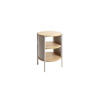 Beistelltisch Eiche natur & graues Metallgestell -...