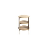 Beistelltisch Eiche natur & graues Metallgestell -...