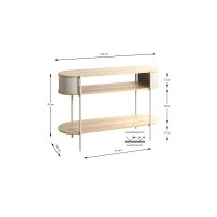 Konsole Eiche natur & graues Metallgestell - ca. 110 x 76 cm