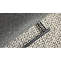 Interliving Esszimmer Serie 5119 - Essgruppe helle Eiche rustico, anthrazitfarbenes Metall & olivfarbener Webstoff