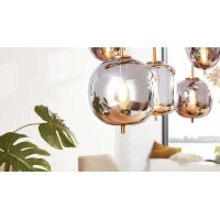 Interliving Leuchten Serie 9334 - Hängeleuchte Rauchglas & schwarzes Metall – Länge ca. 102 cm