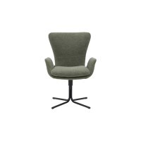 Interliving Esszimmer Serie 5121 – Essgruppe mit sechs Stühlen Charakter-Eiche, thymianfarbener Bouclé Alpine & schwarzes Metall – ca. 200 x 100 cm