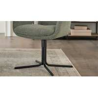 Interliving Esszimmer Serie 5121 – Essgruppe mit sechs Stühlen Charakter-Eiche, thymianfarbener Bouclé Alpine & schwarzes Metall – ca. 200 x 100 cm