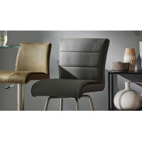 Interliving Esszimmer Serie 5122 – Bargruppe mit vier Stühlen graues Glas, Stoffbezüge & Edelstahl - fünfteilig