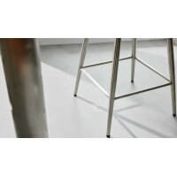 Interliving Esszimmer Serie 5122 – Bargruppe mit vier Stühlen graues Glas, Stoffbezüge & Edelstahl - fünfteilig