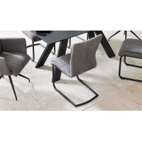 Interliving Esszimmer Serie 5122 – Essgruppen mit Schwingstühlen schwarzes Glas & Metall - ca. 160 x 90 cm