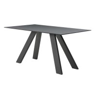 Interliving Esszimmer Serie 5122 – Essgruppen mit Schwingstühlen schwarzes Glas & Metall - ca. 160 x 90 cm