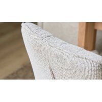 Interliving Esszimmer Serie 5102 – Essgruppe im Skandi-Style Eiche Bianco & leinenfarbener Jacquard Lodge L07 - siebenteilig