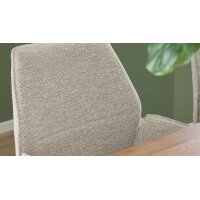 Interliving Esszimmer Serie 5102 – Essgruppe im Skandi-Style Eiche Bianco & leinenfarbener Jacquard Lodge L07 - siebenteilig