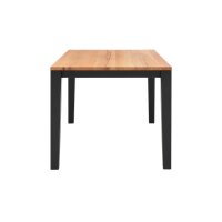 Interliving Esszimmer Serie 5102 – Essgruppe mit sechs Stühlen Kernbuche, Mattschwarz & kieselfarbener Webstoff Tirol - siebenteilig