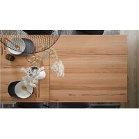 Interliving Esszimmer Serie 5102 – Essgruppe mit sechs Stühlen Kernbuche, Mattschwarz & kieselfarbener Webstoff Tirol - siebenteilig