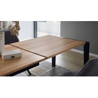 Interliving Esszimmer Serie 5102 – Essgruppe mit sechs Stühlen Kernbuche, Mattschwarz & kieselfarbener Webstoff Tirol - siebenteilig
