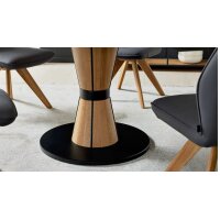 Interliving Esszimmer Serie 5102 – Essgruppe mit Schalenstühlen Wildeiche & graphitfarbene Mikrofaser Atlantis