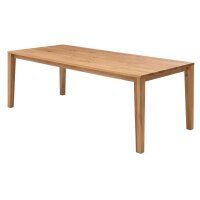 Interliving Esszimmer Serie 5102 – Tischgruppe im Skandi-Style Charakter-Eiche & leinenfarbener Jacquard Lodge L07 - fünfteilig