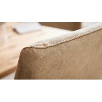 Interliving Esszimmer Serie 5604 - Essgruppe mit Schwingstühlen Eiche rustico, papyrusfarbener Bezug Hanoy & anthrazitfarbenes Metall