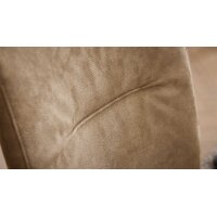 Interliving Esszimmer Serie 5604 - Essgruppe mit Schwingstühlen Eiche rustico, papyrusfarbener Bezug Hanoy & anthrazitfarbenes Metall