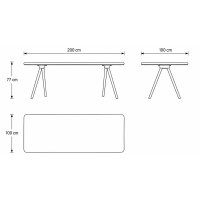 Interliving Esszimmer Serie 5115 - sechsteilige Essgruppe milchkaffeefarbenes Leder Tendens Latte, anthrazitfarbenes Metall & astige Eiche