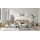 Interliving Esszimmer Serie 5115 - sechsteilige Essgruppe milchkaffeefarbenes Leder Tendens Latte, anthrazitfarbenes Metall & astige Eiche