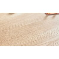 Interliving Esszimmer Serie 5115 - Essgruppe mit heller Polsterung beiger Webstoff Shout 05, mandelfarbener Bezug Gaucho 02, anthrazitfarbenes Metall & astige Eiche