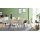 Interliving Esszimmer Serie 5115 - Essgruppe mit heller Polsterung beiger Webstoff Shout 05, mandelfarbener Bezug Gaucho 02, anthrazitfarbenes Metall & astige Eiche