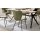Interliving Esszimmer Serie 5115 - Essgruppe in warmen Tönen moosgrüner Webstoff Sneak 59, jadegrünes Leder LD7830, anthrazitfarbenes Metall & astige Eiche